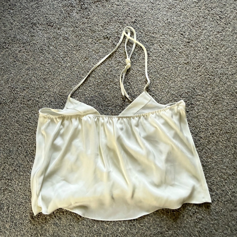 Ramy Brook White Satin Wrap Blouse - Picture 3 of 3